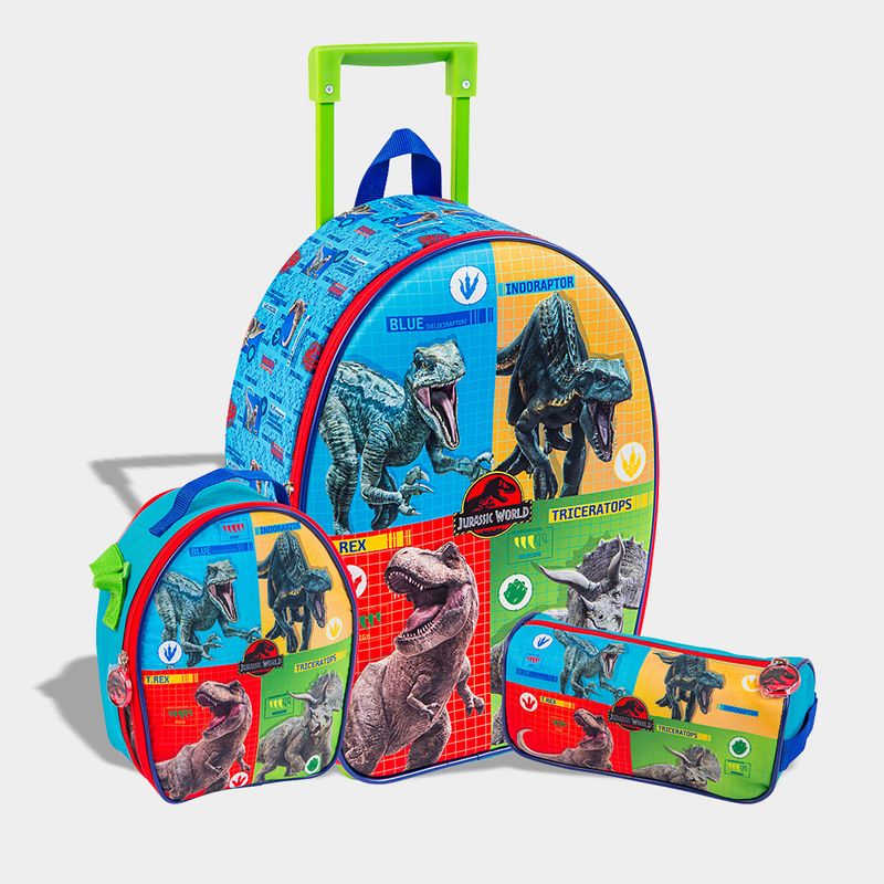 Set-3P-Maleta-Escolar-Scool-Infante-802676-Jurassic-Park-Textil-Azul---Talla-unica