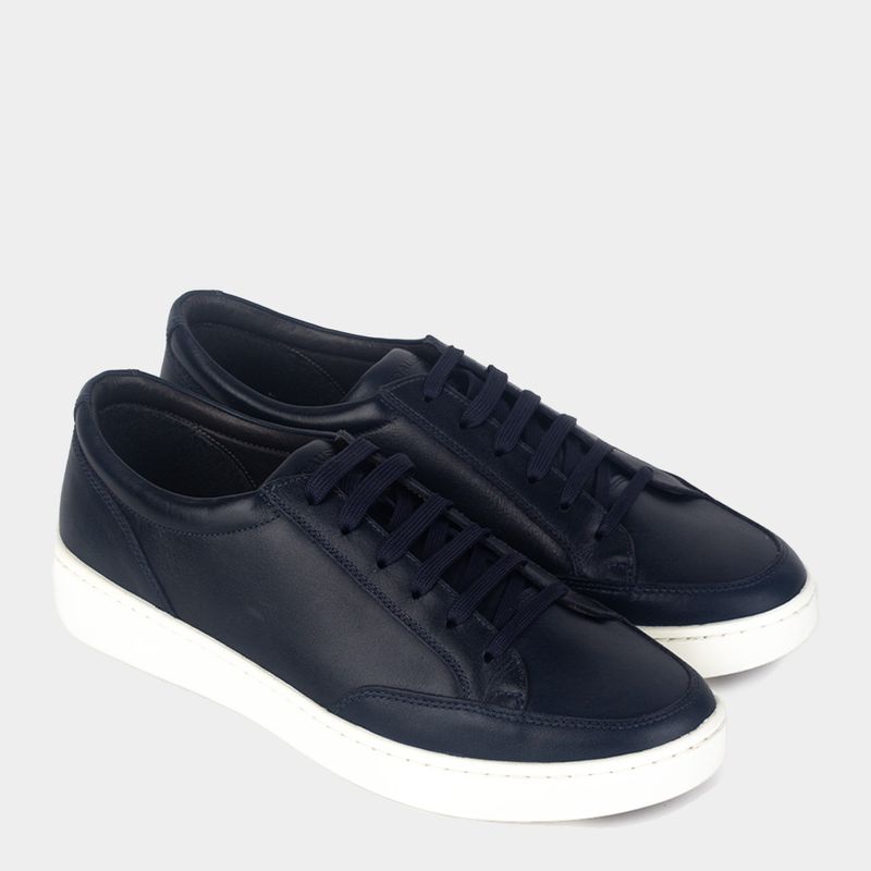 Zapatillas-Casual-Dauss-Hombres-3102--Cuero-Azul---38