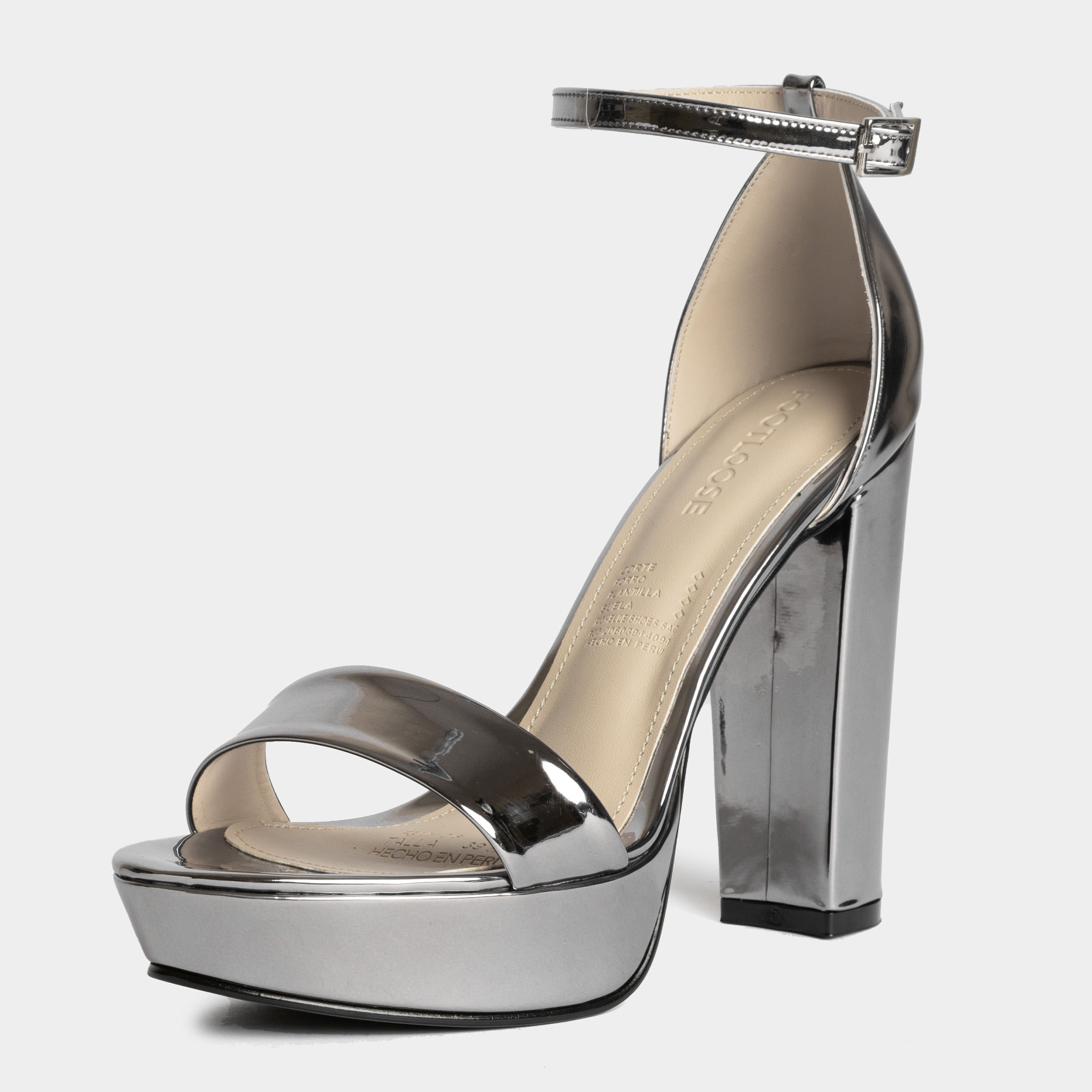 Taco Alto Zapatos Plateados Mujer Chile ZAPATO TACO ALTO PLATEADO