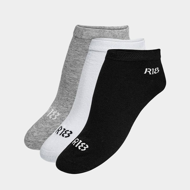 Medias-Deportivo-R18-Unisex-R18-M007-3P-Tob-M-Textil-NEGRO-Talla-Unica