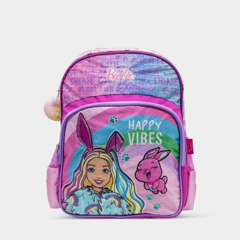 Mochila-Escolar-Childrens-Club-Infante-6Bar2020034-Barbie-Textil-AQUA-Talla-Unica