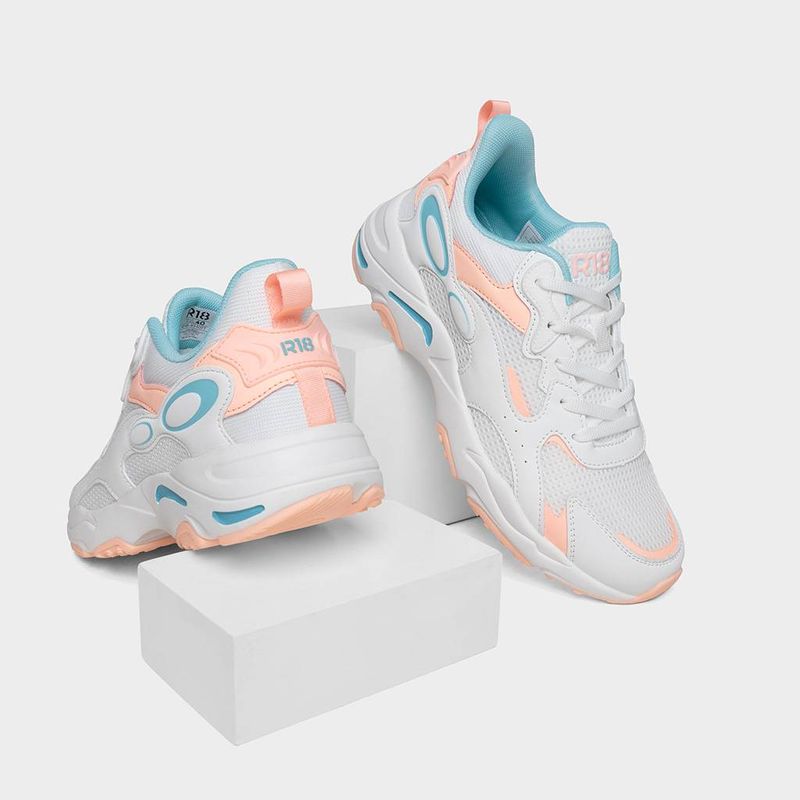 Zapatillas-Urbano-R18-Mujeres-R18-Kh017--Textil-BLANCO-ROSADO-38