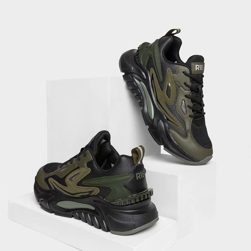 Zapatillas-Urbanas-R18-Hombres-R18-Sk032--VERDE-OLIVO-NEGRO-39