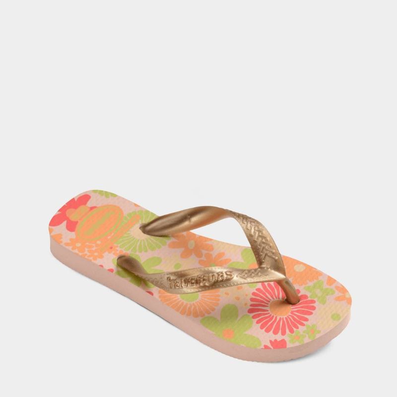 Sandalias-Playeras-Havaianas-Pre-Escolares-4000052-0076-Kids-Flores-MELON-DORADO-ROSADO-33.5