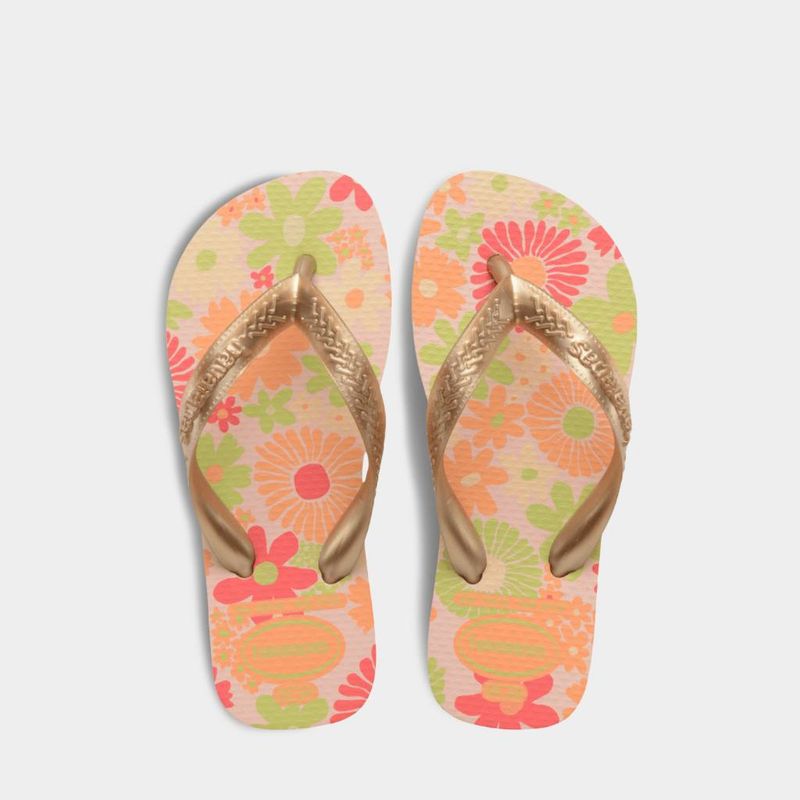 Sandalias-Playeras-Havaianas-Pre-Escolares-4000052-0076-Kids-Flores-MELON-DORADO-ROSADO-33.5