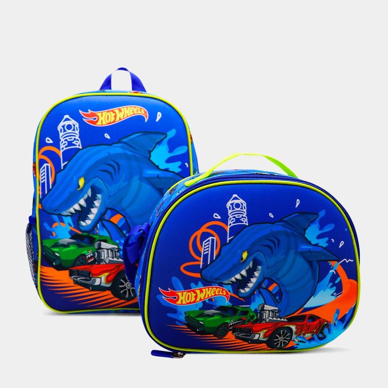 Set-Mochila-y-Lonchera-Escolar-Animation-Brands--6Htw2130003-Hot-Wheels-AZUL-Talla-Unica