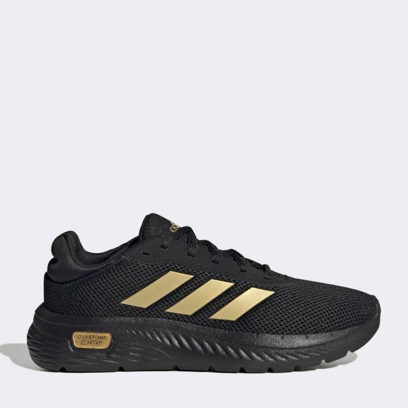 Zapatillas-Casual-Adidas-Mujeres-Jh6829-Cloudfoam-Comfy-NEGRO-DORADO-5.5