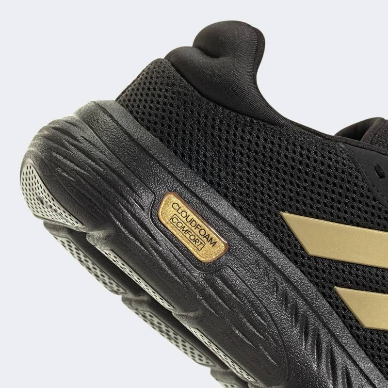 Zapatillas-Casual-Adidas-Mujeres-Jh6829-Cloudfoam-Comfy-NEGRO-DORADO-6.5