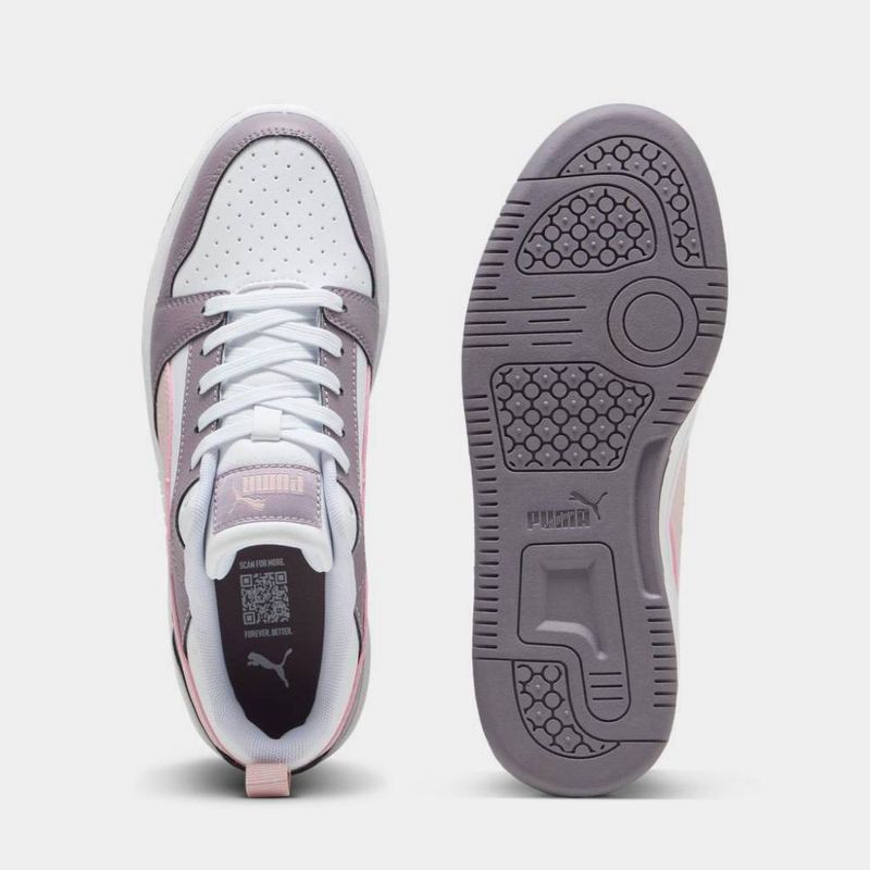 Zapatillas-Urbanas-Puma-Mujeres-401005-56-Rebound-V6-Low-Wns-BLANCO/MORADO-5.5-6