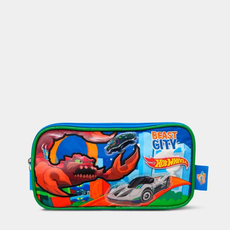 Cartuchera-Escolar-Animation-Brands-6Htw2040020-Hot-Wheels-CELESTE/NARANJA-Talla-Unica-1