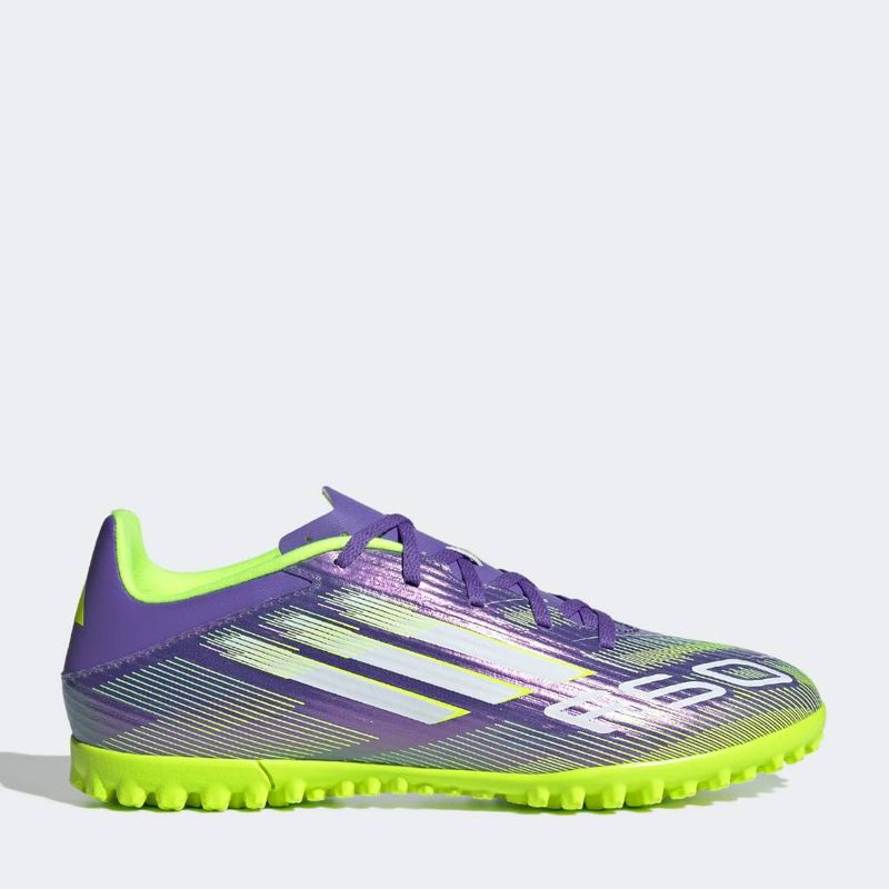 Zapatillas-de-Futbol-Adidas-Hombres-Ji0026-F50-Club-Tf-Liq-LILA/VERDE-LIMON-10.5-1